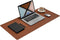 Desk Pad Blotter,Wolaile 36x17 inch Large Leather Mouse Pad,Waterproof Non-Slip Writing Desktop Protector Mat,Office Desk Accessory Decor,Brown