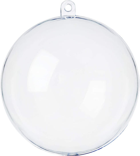 ZHMTang DIY Clear Plastic Christmas Fillable Balls, Acrylic Clear Plastic Ornaments Ball for Wedding, Party Decor (4.72''/120mm)