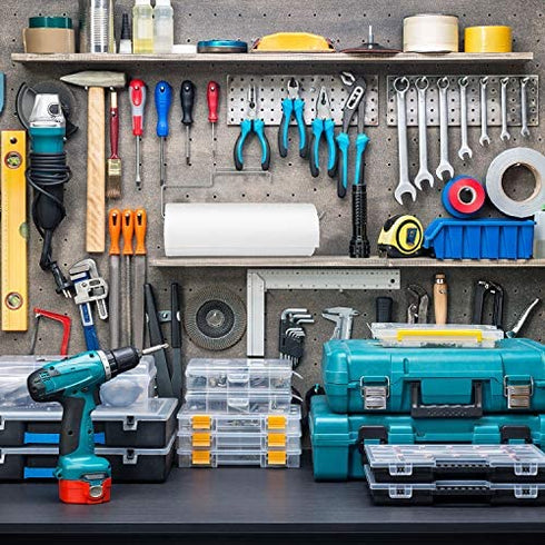 4 Packs Pegboard Paper Towel Holder Stainless Steel Pegboard Hooks Pegboard Organization Accessory for Workshop, Garage, Kitchen, Laundry Room, Bathroom (Silver)