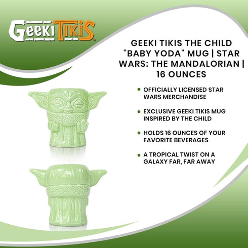 Geeki Tikis The Child "Baby Yoda" Force Pose Mug | Star Wars: The Mandalorian | 16 Ounces