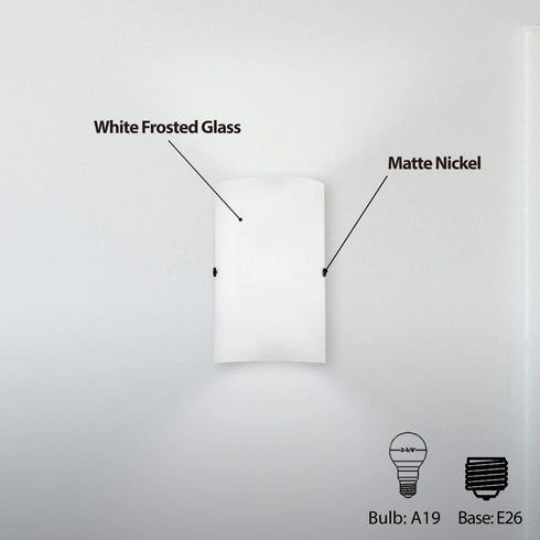 EGLO 20131A Troy Wall Sconce, Matte Nickel, 11.80x7.10x6.25