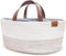 Buublaa-Baby Diaper Caddy Organizer-Leather Handles-Cotton Rope with Removable Inserts-Baby Shower Gift-Free Standing-Kids Friendly-Strong & Sturdy-Soft Smooth-Gift for Baby Shower-Baby Basket