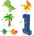 Dinosaur Number 1 Sign Baby First Birthday Cake Smash Photo Prop Dinosaur Birthday Party Decorations Freestanding Paper Mache 1-Year-Old Number Sign