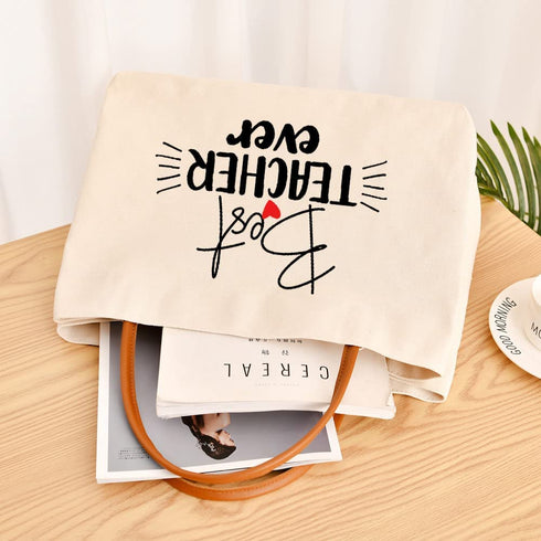 Kifasyo Teacher Gifts Teacher Book Tote Bag for School Work, Shopping, Beach, Travel