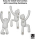 Umbra Buddy Decorative Wall Mounted Hooks for Hanging Coats, Scarves, Bags, Purses, Backpacks, Towels and More, Set of 3, White, 3 Count