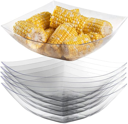 Exquisite Pack Of 12 Disposable Plastic Serving Bowls For Parties | 8 oz Clear Plastic Bowls For Parties I Disposable Serving Bowls For Salad Bar Buffet Containers | Small Serving Bowls For Candy