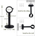 Ceiling Curtain Rod Brackets, 1 Inch Heavy Duty Curtain Rod Bracket Black Closet Flange Rod Holder End Support 8 Pack Curtain Pole Holders Sockets Ceiling Mount Curtain Rod Bracket for Wardrobe