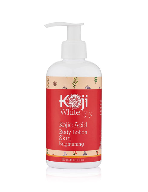 Koji White Kojic Acid Skin Brightening Body Lotion - Daily Moisturizer & Glowing Skin, Dark Spots, Uneven Skin Tone, Vegan & Cruelty Free, Dermatologist Tested, 8.45 Ounce Bottle