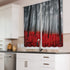 Cinbloo Red Black Forest Kitchen Curtains Rod Pocket 27.5W x 39L Inch Burgundy Tree Kitchen Decor Mystic Nature Foggy Fall Scene Gothic Woodland Floral Leaves Short Design Small Window Drapes 2 Panel