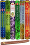 Six Most Popular Hem Incense Scents of All Time, 120 Sticks Total, with Free Burner - 20 Sticks Each of Dragon's Blood, Frankincense & Myrrh, Patchouli, Precious Lavender, First Rain, and White Sage
