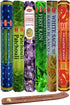 Six Most Popular Hem Incense Scents of All Time, 120 Sticks Total, with Free Burner - 20 Sticks Each of Dragon's Blood, Frankincense & Myrrh, Patchouli, Precious Lavender, First Rain, and White Sage