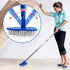 Long Handle Cleaning Brush, Globalstore 2 in 1 Scrub Brush Shower Scrubber for Cleaning, 37? Scrubbing Brush Bathtub Scrubber for Shower Floor Bathroom Wall Glass, 1 Stiff Bristle Brush 3 Sponge Brush