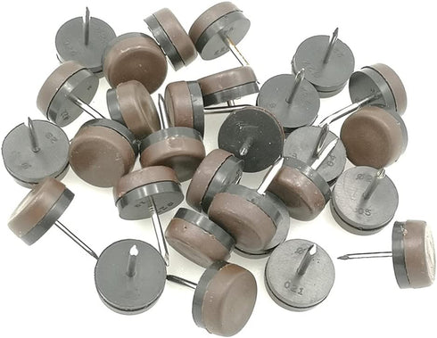40pcs Thickened Furniture Glide,Nail-on Nylon Slider Pad Floor Protector for Wooden Leg Feet of Chair Table Sofa(?30mm or 1.2",Brown)