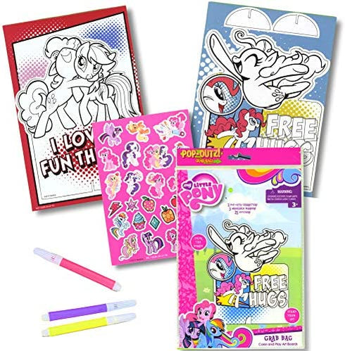 My Little Pony Coloring Book with Take-N-Play Set - 96-page Coloring Book, My Little Pony Stickers, and Markers