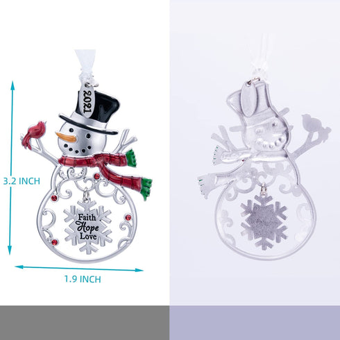 Laraine Christmas Tree Ornaments 3 Pieces 2021 Decorative Hanging Pendant of Car Charm Holiday Keepsake Gift Home Decor (Gift Set - B (2021))