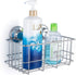 SANNO Suction Cup Shower Caddy Bath Wall Shelf, Deep Bathroom Basket Large Shower Caddy Bath Organizer Kitchen Storage Basket for Gel Holder Bathroom Storage Shampoo, Conditioner -Stainless Steel