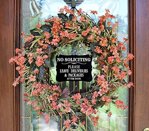 WaaHome Please Leave Deliveries and Packages at The Door Sign, No Soliciting Sign for House Home Door Business, 6''x8''