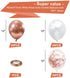 Rose Gold Confetti Latex Party Balloons, 60Pcs 12Inch White Rose Gold Balloons For Wedding Birthday Bachelorette Bridal Shower Engagement Baby Shower Princess Party Decorations with 33FT Ribbon