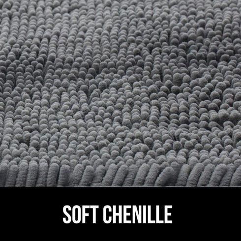 Gorilla Grip Shag Chenille Bathroom Toilet Lid Cover, Machine Wash, Ultra Soft Plush Seat Covers, Large Fabric Covers, 19.5x18.5, Fits Standard Toilet Lids, Bathroom Accessories and Decor, Gray