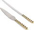 Homi Styles wedding cake knife and server set | Elegant Gold Color With Beaded Handles & Premium 420 Stainless Steel Blades | Cake & Pie Serving Set For Wedding Cake, Birthdays, Anniversaries, Parties