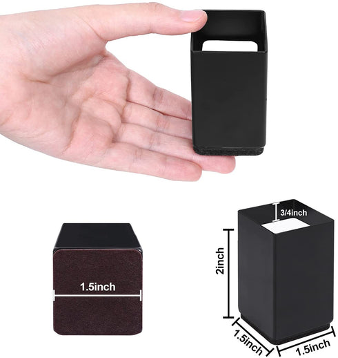 GAGUIUP 1.5 x 1.5 x 2 Inch Bed Riser - Bed or Furniture Post, Creates an Additional 2" of Height! Heavy-Duty Couch, Table, Chair, Desk or Sofa Riser Floor Protection (Square, Black)