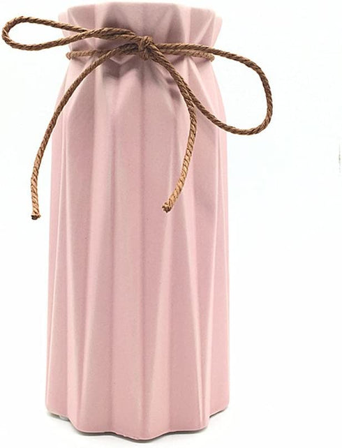 Anding Pink Ceramic Vase - Elegant Origami Art Design- Ideal Gift for Friends and Family, Wedding, Desktop Center Vase, A Perfect Home Decor Vase (LY097)