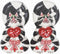 Blue Sky Ceramic 2.5" x 2.5" x 4.25" Clancey Hearts Salt and Pepper Set, 4"