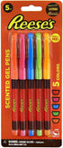 Hersheys Reeses Peanut Butter Cups Scented Gel Pens - Chocolate Candy Scented Kids Gel Pens, Fun Writing Pens For Children - 5 Ct