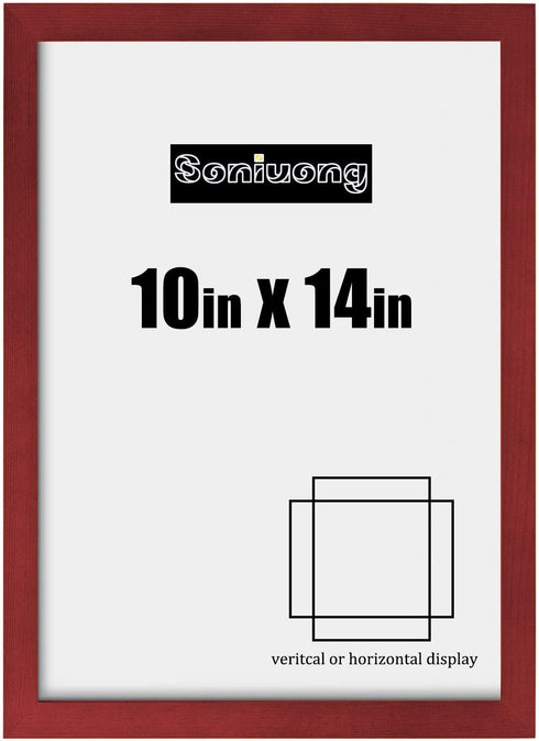 10x14 inch Wood Picture Frames for Wall Hanging,Diamond Painting Frames Rectangle Baby Scan Picture Frame for Family Walls Decoration,Anniversary,Wedding,Christmas,Halloween,Shower,Certificate (Red)