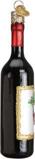 Old World Christmas Glass Blown Ornament Red Wine Bottle (32291)