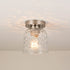 ALICE HOUSE Semi Flush Mount Ceiling Light, Clear Hammered Glass Shade, Brushed Nickel Farmhouse Lighting for Hallway, Kitchen, Laundry Room and Foyer AL6091-S1