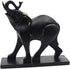 Comfy Hour Wildlife Collection 8" Black Elephant Figurine with Trunk Up Raised Collectible Statue, Desktop Decoration, Hand Made and Painted Resin