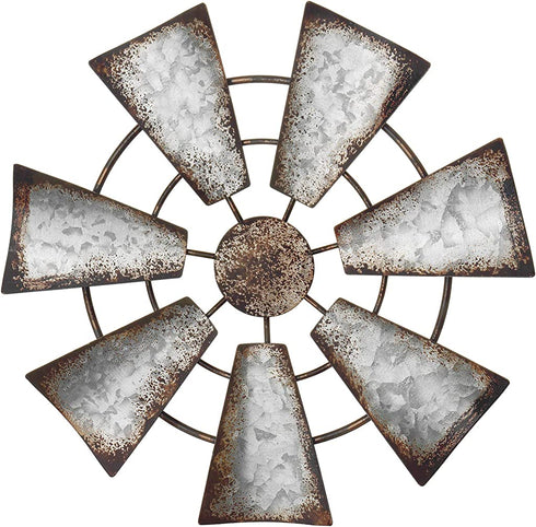 Mkono 11.5" Small Farmhouse Windmill Wall Decor Rustic Iron Wall Hanging Decoration Metal Wall Art Ornament for Bedroom Nursery Living room Dorm Home