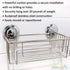 Gecko-Loc Super Suction Cup Shower Caddy Bath Wall Shelf, Large Deep Bathroom Shampoo, Conditioner and Bath Gel Caddy Organizer - Kitchen Storage Basket - Rustproof Stainless Steel Silver Finish