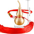PAKUNDAS Feng Shui Brass Wu Lou Golden Gourd with Red Luck Strip Treasure Pendant for Bedroom,Car Hanging Ornaments,Fortune Protection,Hu Lu Bring Good Luck Safty Success,2.75inch Tall,100% Brass