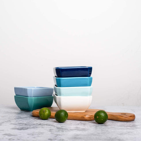Delling 3 Oz Ceramic Dip/Dipping Bowls Set - Dipping Soy Sauce Bowl/Dishes Small Sauce Bowls Cups for Sushi Tomato Sauce, Soy, BBQ-Chip and Serving Bowl Set - Set of 6,Colorful
