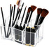Yarlung 2 Pack Acrylic Makeup Brushes Holder, 6 Slots Clear Cosmetic Organizer Eyebrow Pencils Holder Multi-Purpose Desk Sundry Case for Lipsticks, Liners, Bathroom Vanity, Dresser, Curved Edge