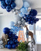 Wecepar 168pcs DIY Balloons Garland with Night Blue Macaron Blue Metallic Sliver Grey Balloon Arch Garland For Jungle Safari Theme Party Woodland , Weddings , Birthday Parties , Baby shower Party Decorations