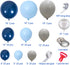 Wecepar 168pcs DIY Balloons Garland with Night Blue Macaron Blue Metallic Sliver Grey Balloon Arch Garland For Jungle Safari Theme Party Woodland , Weddings , Birthday Parties , Baby shower Party Decorations