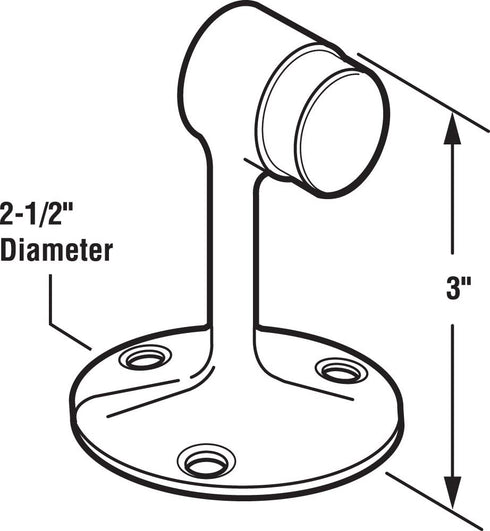 Prime-Line Products J 4600 Door Floor Stop with 2-1/4-Inch Diameter, Polished Solid Brass