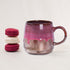 LMYFFF Large Ceramic Coffee Mug,21 Oz,Gilt Pink Big Tea Cup for Office and Home, Dishwasher and Microwave Safe¦