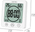 HD Digital Shower Clock with Timer Thermometer Hygrometer?Waterproof for Water Spray? Touch Button Bathroom Kitchen Wall Clock with Magnet, Suction Cup, Hanging Hole, Stand GXSTWU(1pack)