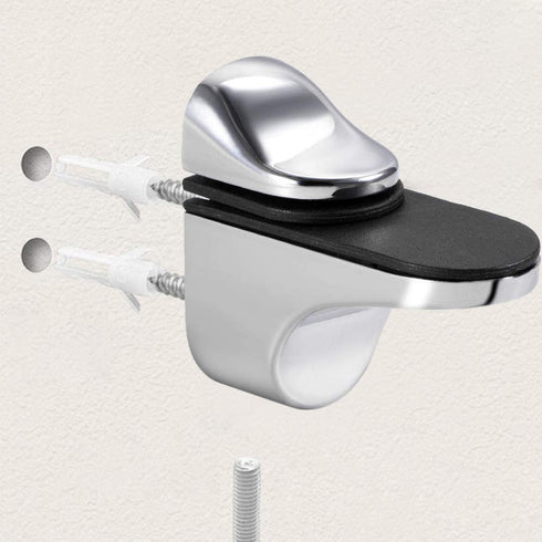 uxcell Glass Shelf Bracket Wall Mount Adjustable Zinc Alloy Bright Chrome Clamp for 3-20mm Thickness 4pcs