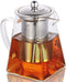 Glass Teapot with Infuser,820ML/29OZ Borosilicate Tea Kettle with Infuser for Loose Leaf Tea, Microwavable and Stovetop Safe -Square Shape¦