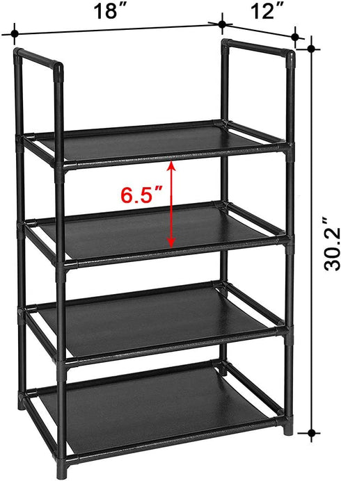 esonstyle 4 Tier Shoe Rack Lightweight Small Shoe Rack 6-8 Pairs Storage Organizer Narrow Shoe Rack for Entryway Shoe Rack Small Shoe Shelf