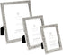 Isaac Jacobs 4x6 Silver Metal Glitter (Vertical & Horizontal) Picture Frame, with Black Fabric Easel, Wall-Mountable, Made for Tabletop, Counterspace, Shelf and Desk (4x6, Silver Glitter)