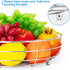Bextsrack 2-Tier Fruit Basket Bowl with Banana Hanger for Kitchen Countertop, Dining Table, Silver