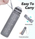 Water Bottle 32oz with Straw, Motivational Water Bottle with Time Marker & Buckle Strap,Leak-Proof Tritan BPA-Free, Ensure You Drink Enough Water for Fitness, Gym, Camping, Outdoor Sports