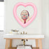 Heart Makeup Mirror Heart Mirror Cosmetic Mirror Wall Desktop Mirror Bedroom Mirror Gift for Women (Light Pink)