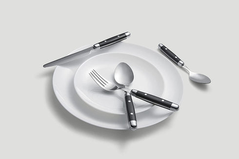 Cambridge Silversmiths 16 Piece Jubilee Flatware Set, Black